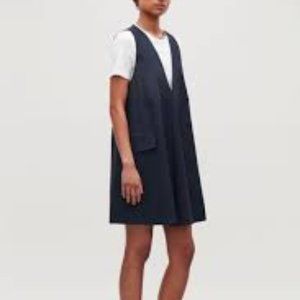 COS deep-v dress in navy - size 8 - excellent condition